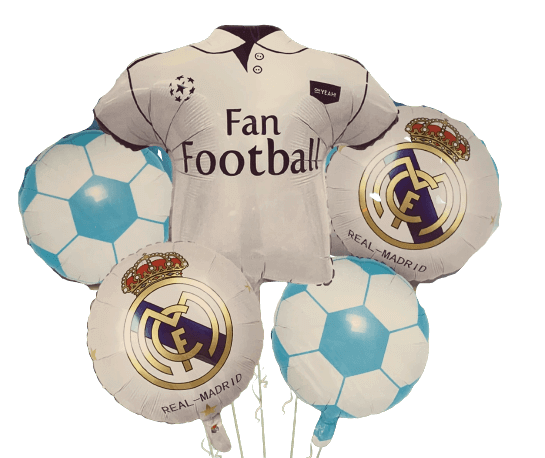 Adhesivo decoración cumpleaños Real Madrid en globo