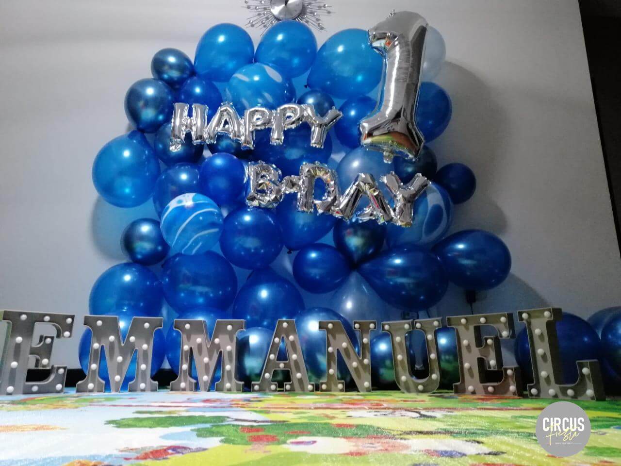 1 año Niño Cumpleaños Decoración Azules, Globos de Cumpleaños 1