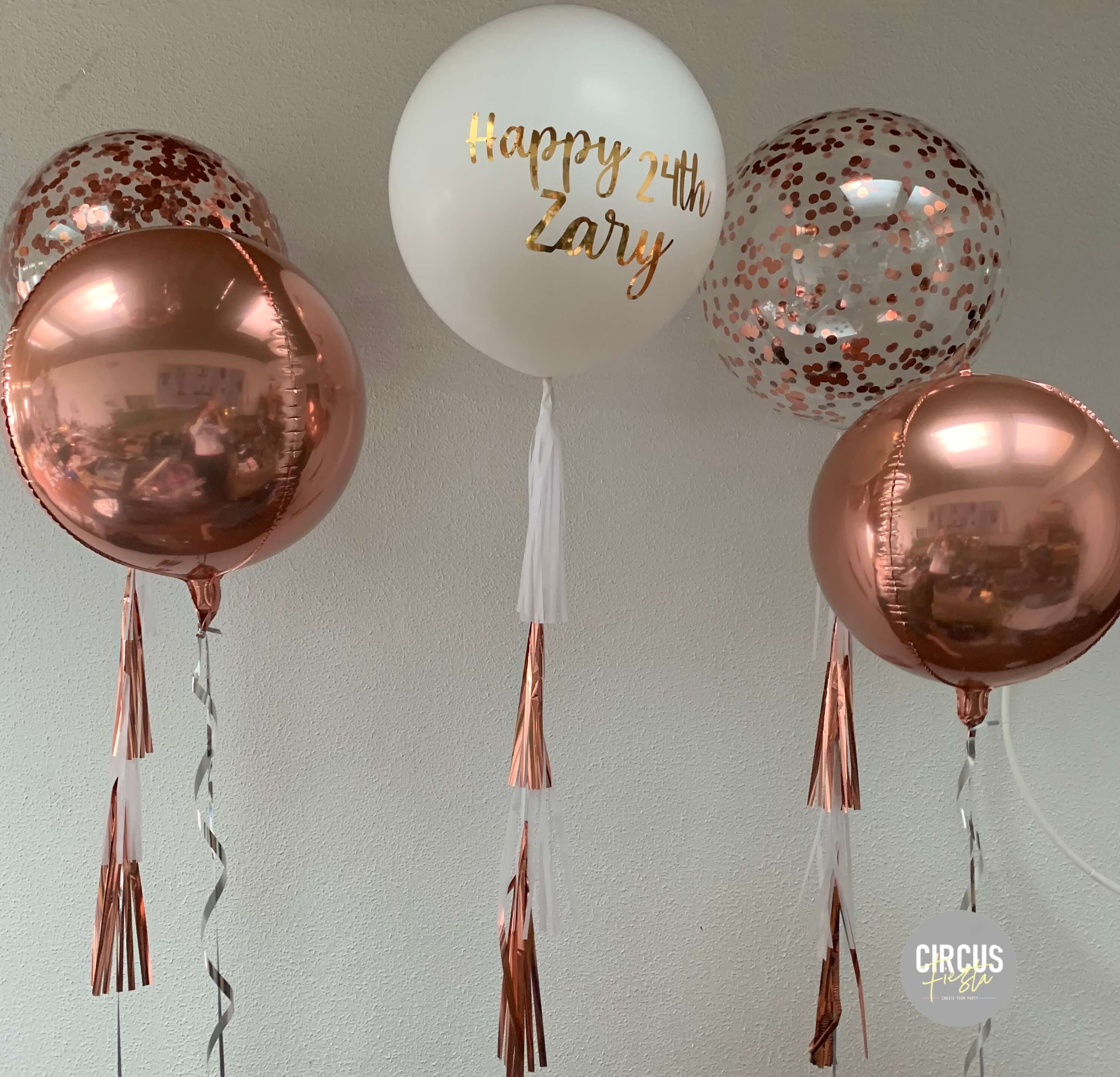 Globos Cortinas Malla Rose Gold Decoracion De Cumpleaños Para Mujer 40 Años  Set